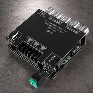 2.1 Channel Bluetooth Audio Amplifier Board, 50W+50W+100W Digital Power Amp Module, Subwoofer Amplifier with Treble and Bass Control for DIY Speakers Home Theater, Wireless Stereo Audio Receiver Board Kit