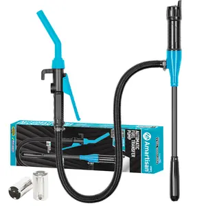 Battery Powered Fuel Transfer Pump for Natural Gas Diesel Water Portable Electric Siphon Pump with Flow Control Nozzle Blue