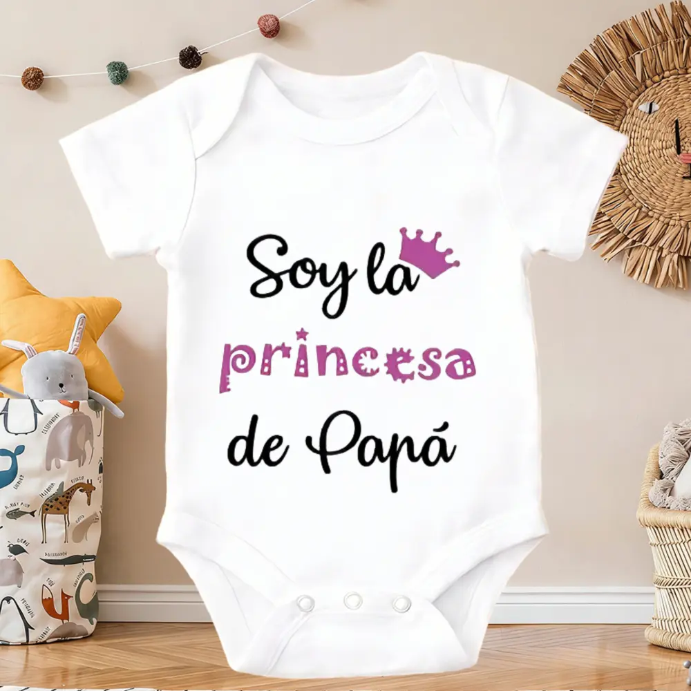 I Am Daddy's Princess Print Baby Bodysuit Casual Short Sleeve Romper | Breathable for Diaper Changes & Clothing, -Diagnosis for Caregivers - baby girls clothes Everyday Wear Hospital Outfit Spring Summer Fall Outfit, Perfect for