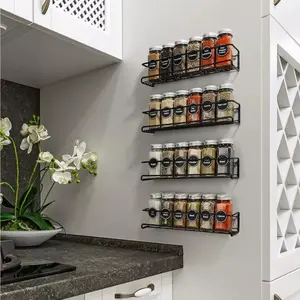 1/2/4pc,Wall-mounted seasoning rack,Metal hanging storage rack,Seasoning bottle suspension bracket,Multifunctional space-saving storage rack,no punch-punching spice rack,Stable, storage of bathroom, Kitchen,Wall Mounted Organizer Shelf