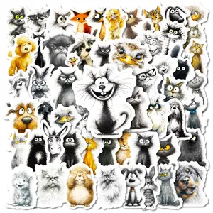 56pcs of adorable, fluffy cartoon animal stickers, suitable for scrapbooks, diaries, laptops, water bottles, cars, etc. A gift with a positive message and based on beliefs. Car Decorative Sticker, Car Decals