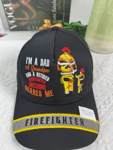 Firefighter, I'm A Dad Grandpa And Retired Firefighter Nothing Scares Me baseball cap, Embroidered Hat, Father's Day Hats, Fathers Day Cap Gift for Dad, Daddy, Grandpa