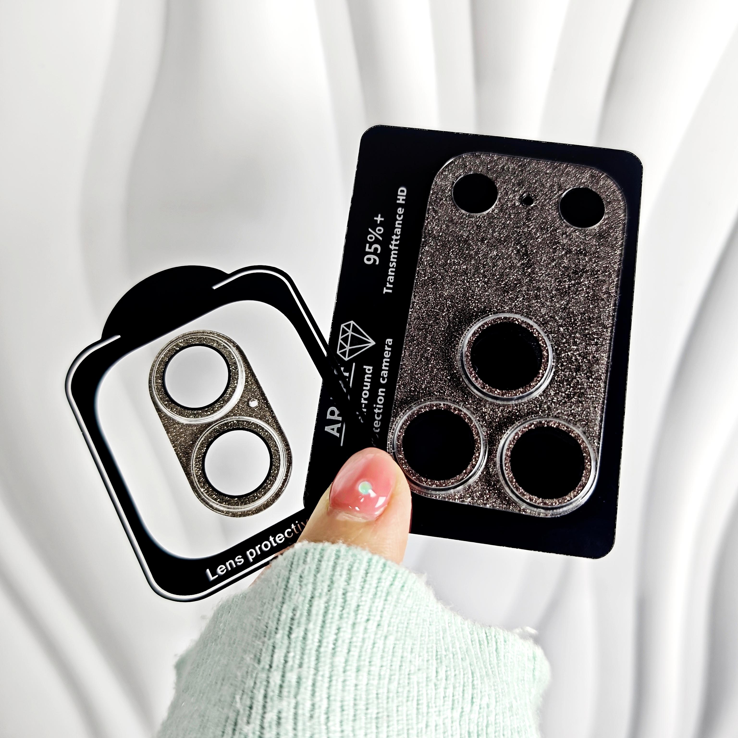 Pink Glitter Camera Lens Protector, Compatible Models: iPhone 17/16/15/14 Pro Max,  and Plus Series. Stylish iPhone 15 Plus Scratch-Resistant, Durable, High-Quality Camera Lens Protector