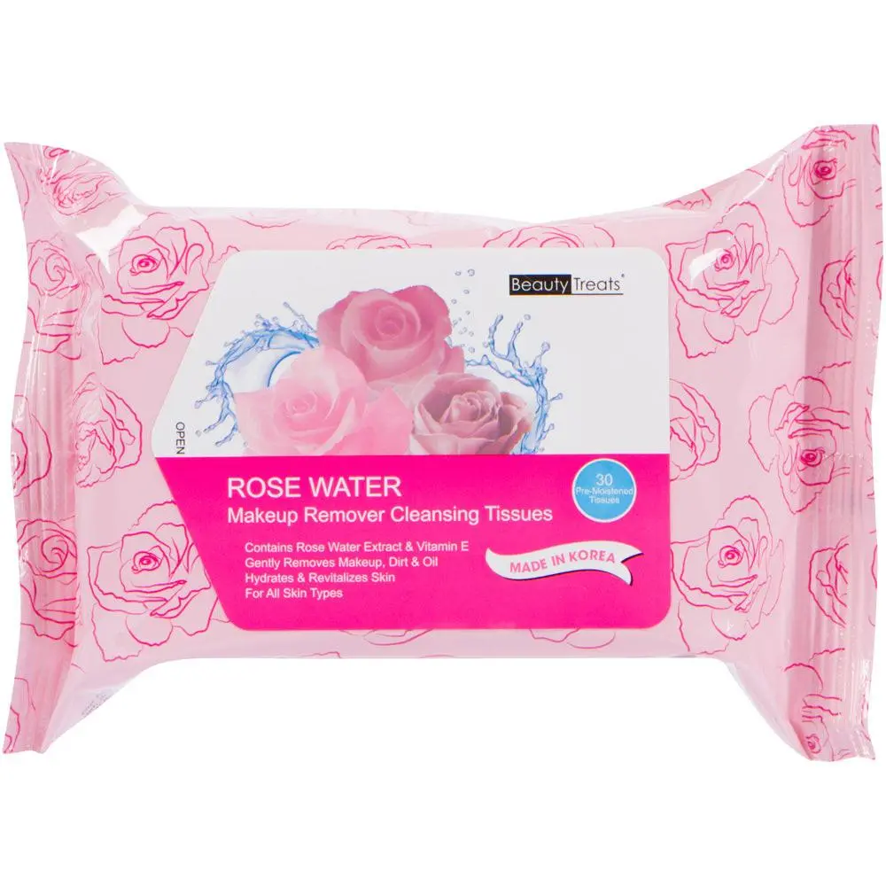 Beauty Treats Rose Water Makeup Remover Cleansing Tissues