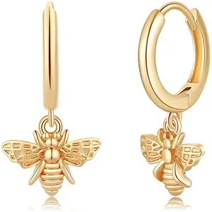 Honey Bee Huggie Earrings - Waterproof + Hypoallergenic