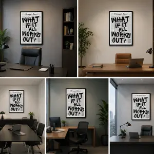 Retro Black And White Newspaper Poster What If It All Works Out Canvas Wall Art Positive Affirming Quote Minimalist Prints Painting For Home Bedroom Dorm Wall Decor