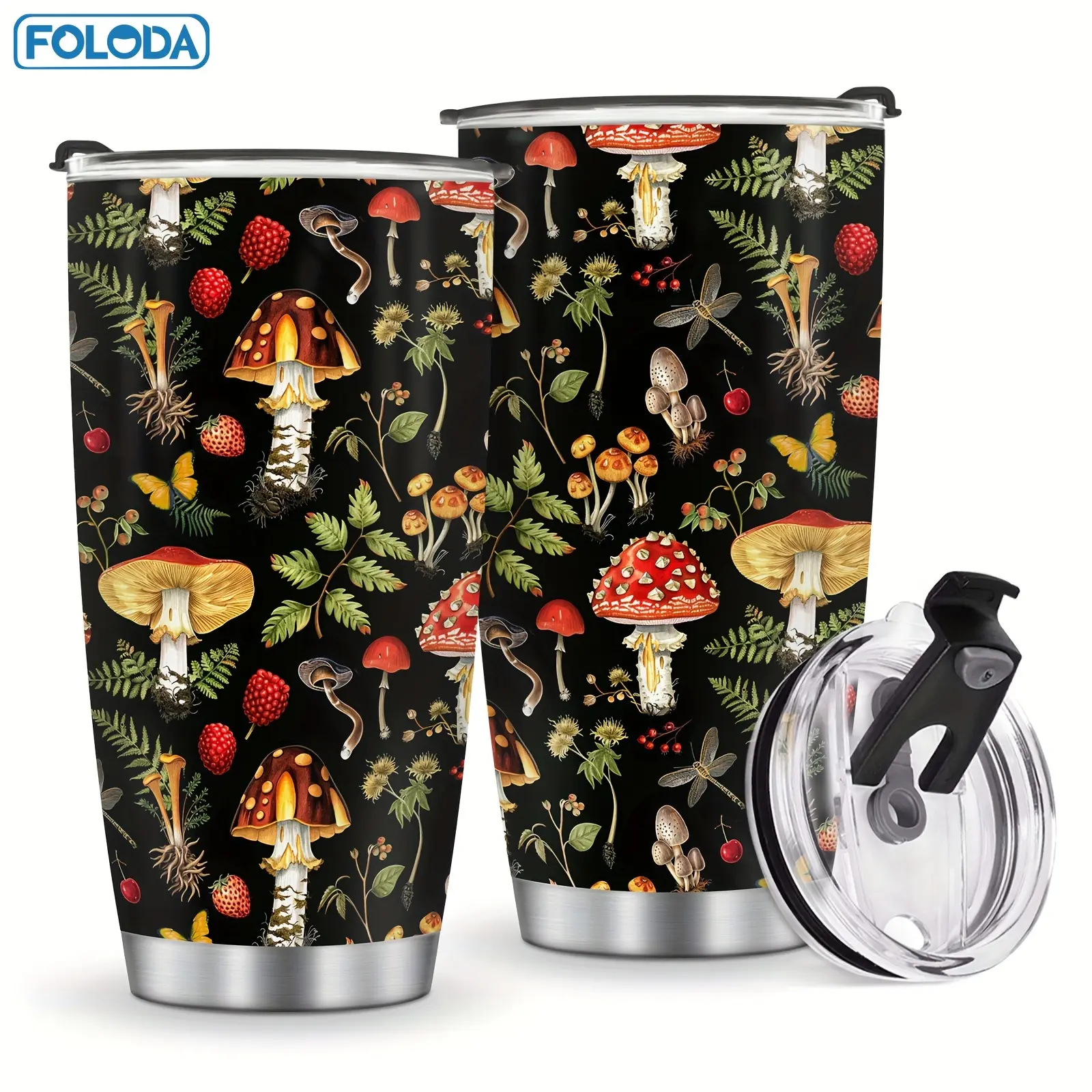 1pc for mushroom Cup, Gifts for Women Who Love for mushrooms, for mushroom Coffee Mug And Water Bottle, for mushroom-Themed Additions, Christmas Present for Mushroom Enthusiasts, Stainless Steel 20Oz Tumbler with Lid
