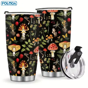 1pc for mushroom Cup, Gifts for Women Who Love for mushrooms, for mushroom Coffee Mug And Water Bottle, for mushroom-Themed Additions, Christmas Present for Mushroom Enthusiasts, Stainless Steel 20Oz Tumbler with Lid
