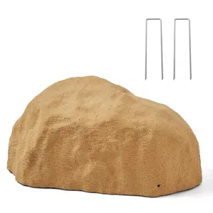 VEVOR Faux Rock Cover, Outdoor Fake Rock Well Pump Cover, Realistic Natural Texture, Lightweight & Weather-Resistant Artificial Boulder for Landscaping Garden Yard Décor, Sand Yellow, Small Size