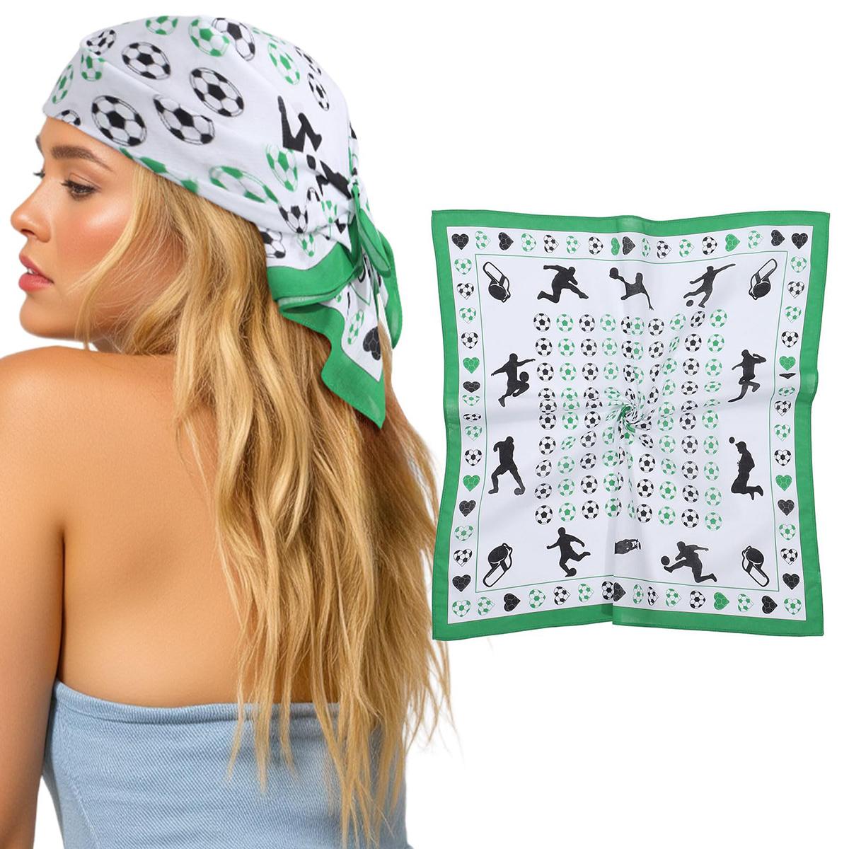 AWAYTR 22" Cotton Bandana for Men Women Football Match Sports Scarf Square Handkerchief Cowboy Bandanna for Ball Games Hanky