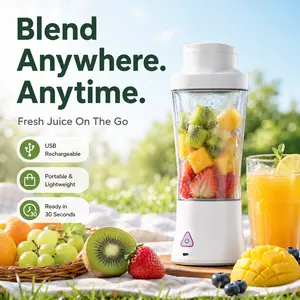 Leak Proof Design,Mini Portable Juicer Blender Cup,Perfect for Liquid Diets,Smoothies,Shakes,USB Rechargeable & Easy to Clean,Back-to-School Gifts cup portable vegetable Fruit,Utensils