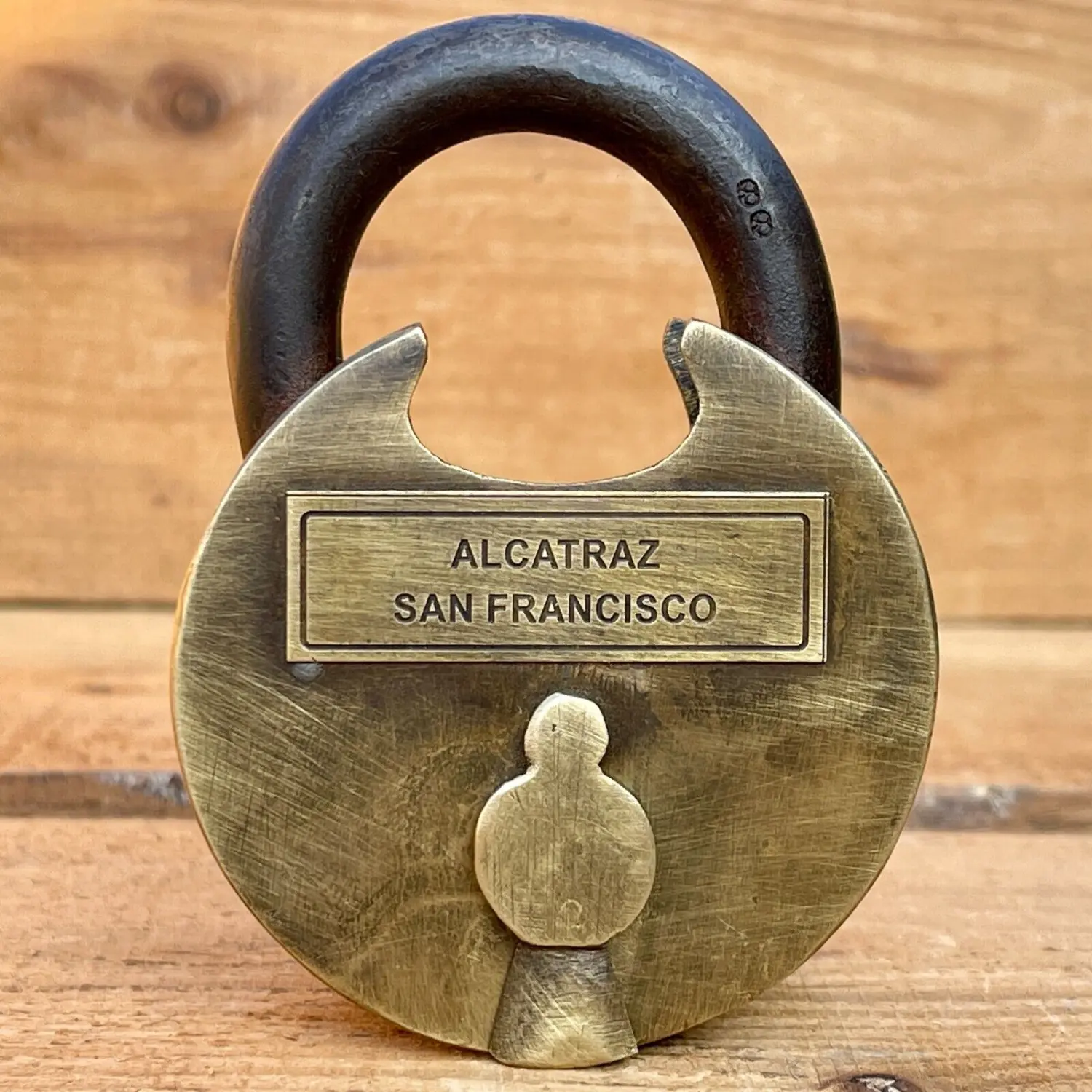 Alcatraz San Francisco Antique Finish Locking Padlock - Solid Brass Vintage Collectors Edition, Prisoner Transfer Themed Display Piece, Includes 2 Keys