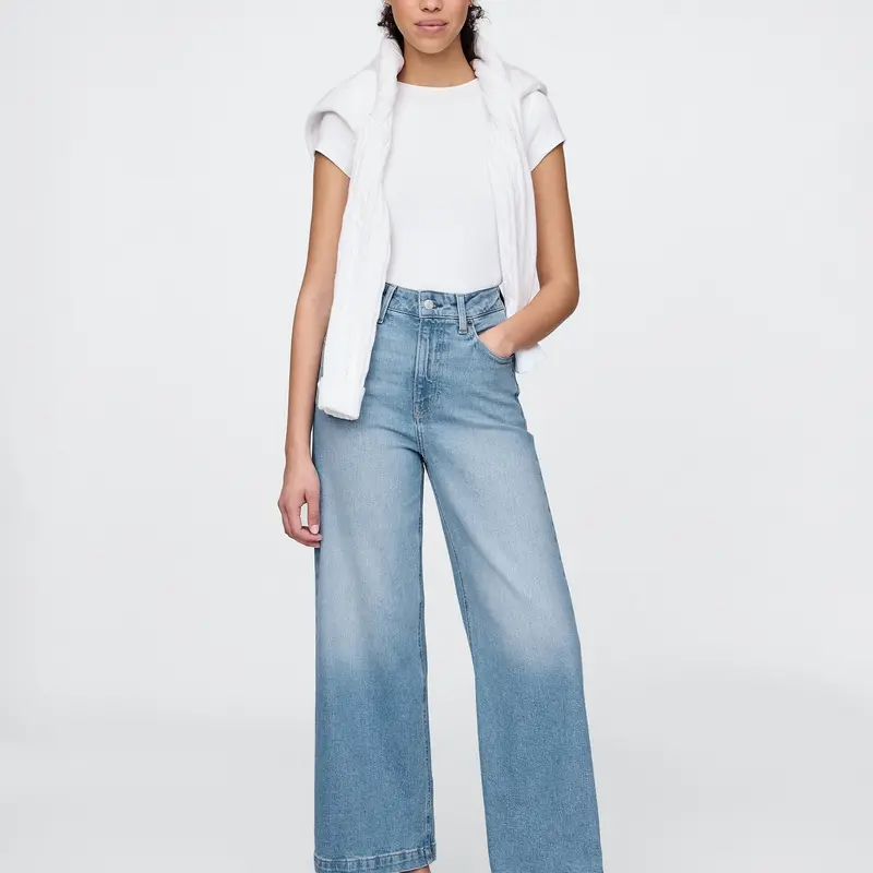 Gap Women's Curvy High Stride Wide-Leg Ankle Jeans