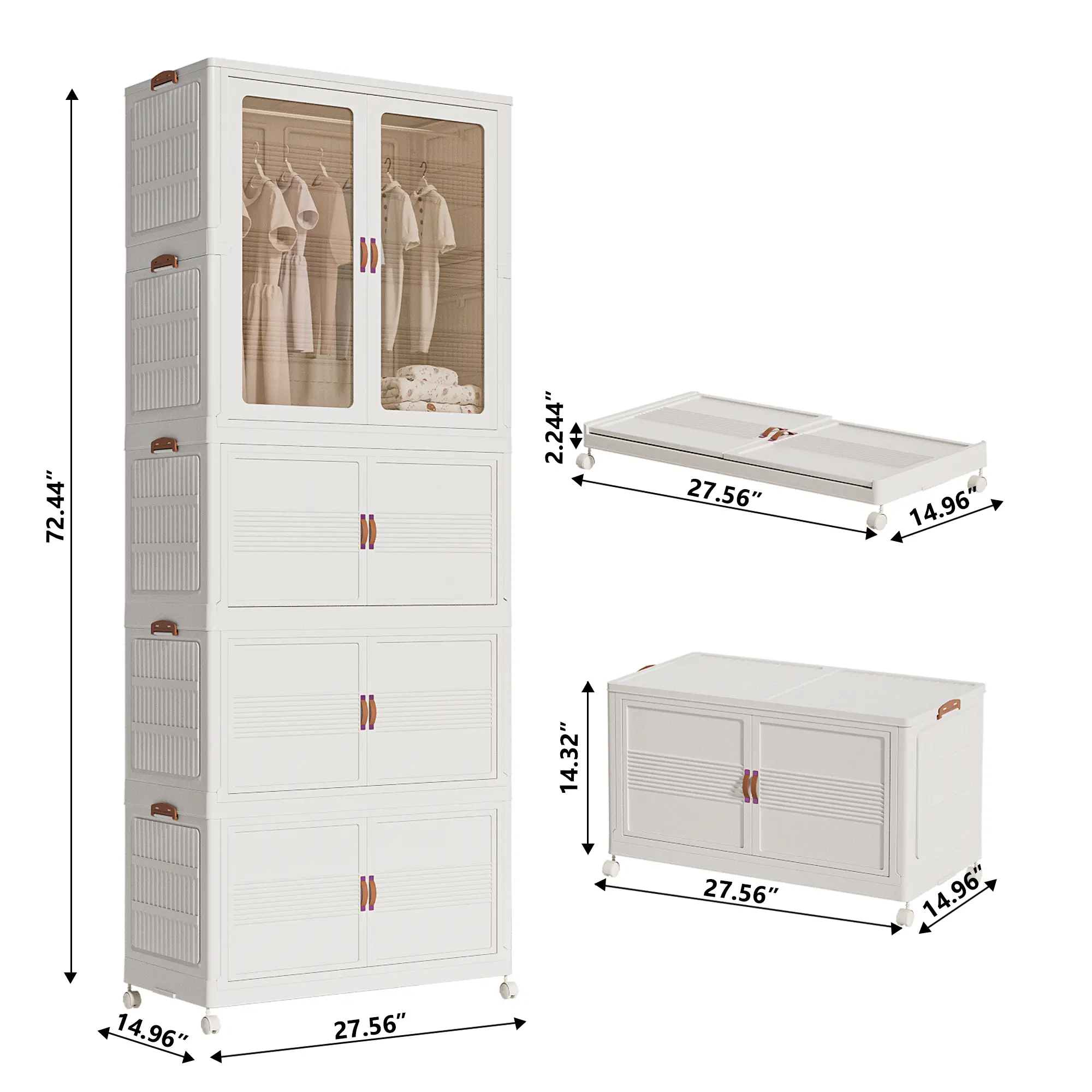 1 Wardrobe+3 Storage Box