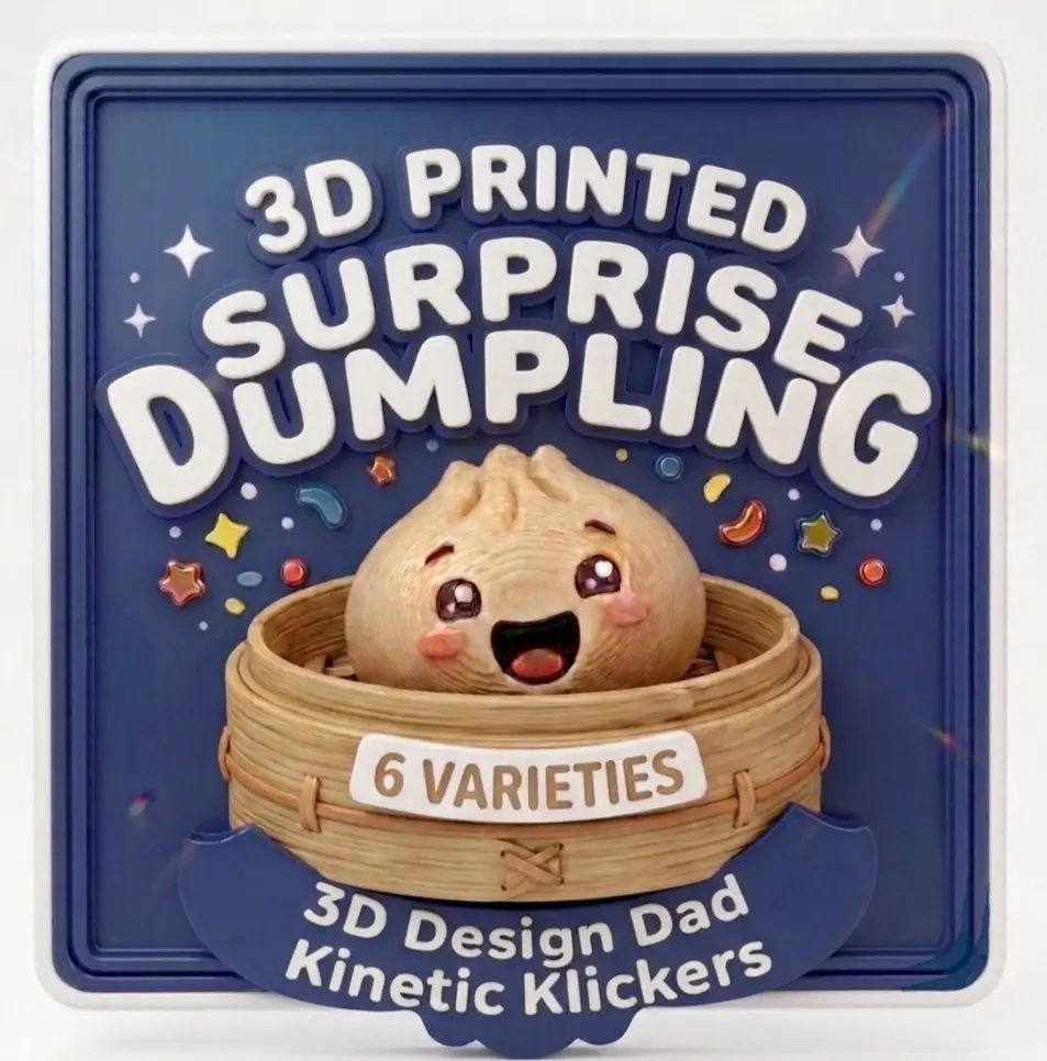 3D Printed Surprise Dumpling Kinetic Klicker