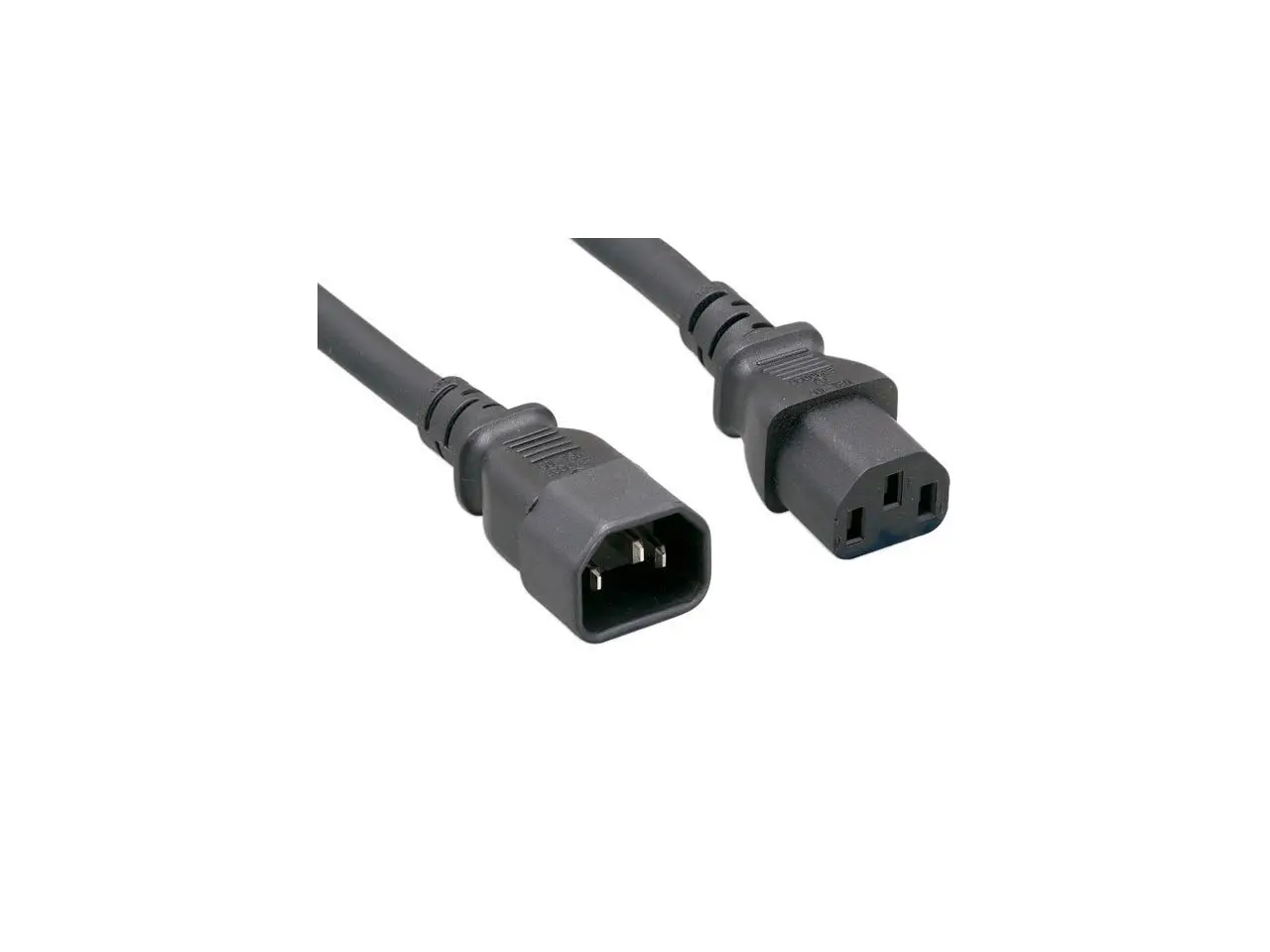 Nippon Labs 16 AWG C13/C14 AC Power Extension Cable, SJT, 13A/250V, IEC-60320-C14 to IEC-60320-C13, Black, 15ft. Power Cord
