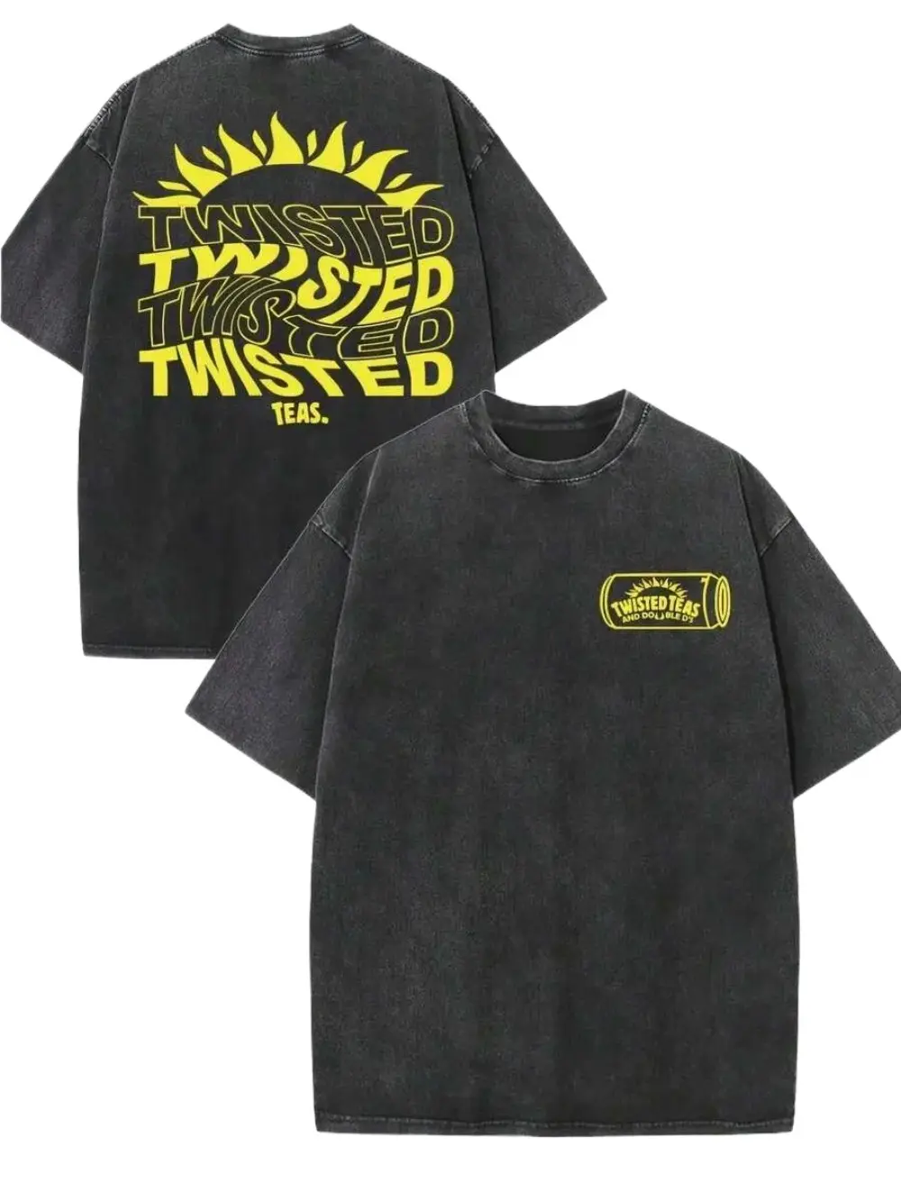 Twisted Tea Vintage Washed T-Shirt – Oversized Sunburst Party Drink Graphic Tee, Weekend Beer Shirt, Gift for Drinking Enthusiasts