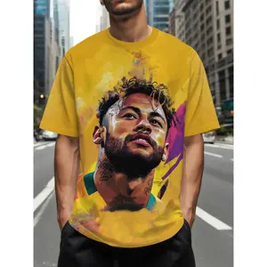Neymar Men's Casual Short Sleeve T-Shirt - Soft, Breathable Fabric, Machine Washable, Four Seasons Comfort, Everyday Wear, Smart Casual Wear, Durable Material, Printed Shirt