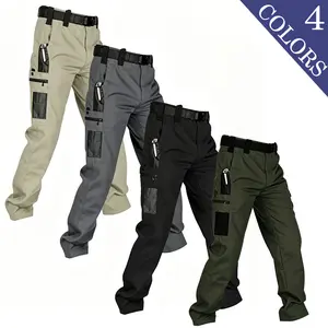 LIFE KEEPS MOVING Men’s solid-color tactical work pants with multiple pockets and zip closures, durable outdoor hiking casual pants, available in various colors, skin-friendly comfortable fabric, Father’s Day gift