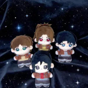 10cm Cotton Stuffed Pendants Anime Attack On Titan Levi Eren Misaka Hange Cute Doll Toys Festival Gifts for Kids Adult Friend