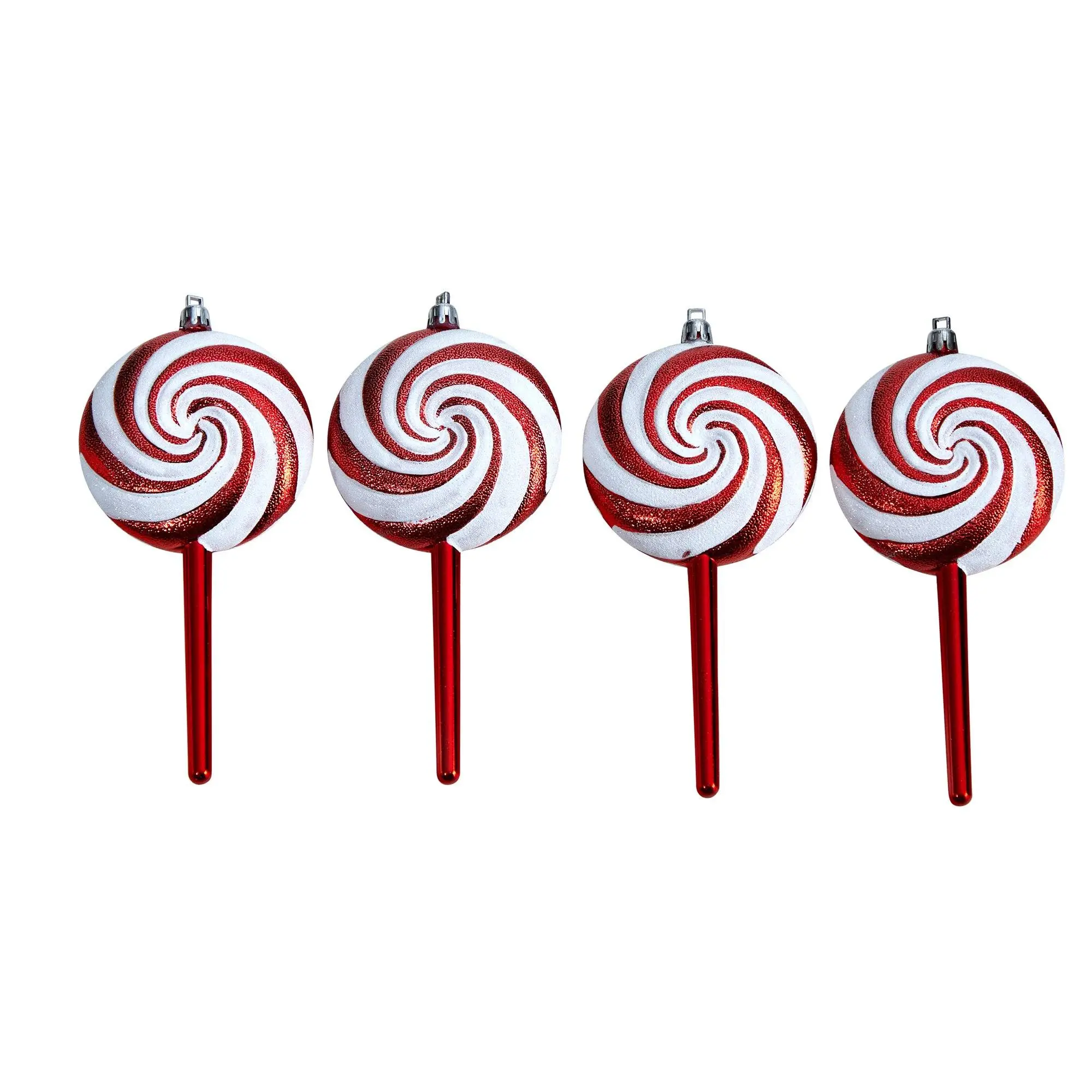 4-Pack 7” Shatterproof Candy Cane Lollipop Ornaments, Festive Christmas Tree Decorations for Home Use, Decoration