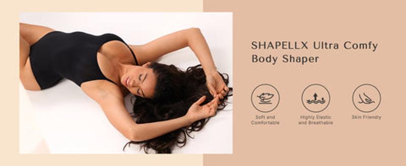 Shapellx Seamless Comfy Body Tummy Control Crotch Hook-and-Eye Closure Design Bodysuit  For Woman Shapewear Womenswear Buy One Get One Free breast Covers