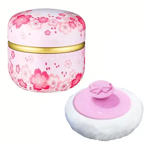 Portable Soft Powder Puff & Powder Box Set, 2 Counts/set Beauty Puff & Powder Box, Makeup Tool for Women, Travel Accessories