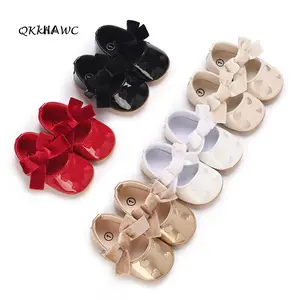 Baby Girls Cute Moccasinss Heart Pattern Bowknot Soft Sole PU Leather Flats Shoes First Walkers Non-Slip Summer Princess Shoes