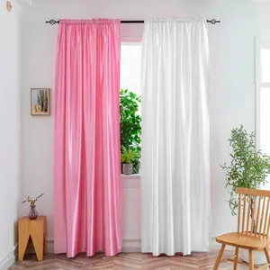 Solid Color Semi-block Out Curtain, 2 Counts Modern Simple Window Curtain, Window Drapes for Home Living Room Bedroom Decor, Room Decoration