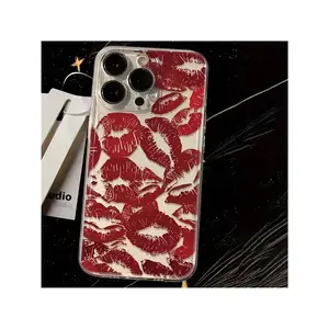 Space Full Screen Red Lips Phone Case - Stylish & Protective - For IPhone 13 Pro Max - Perfect Gift For Fashion LoversCompatible with Samsung Galaxy A/S/NOTE