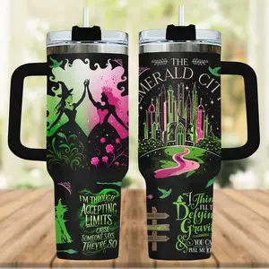 Wicked Tumbler 20oz-40Oz, Elphaba And Glinda Tumbler, Broadway Musical Fan Tumbler Cup, Wicked Movie Tumbler, Coffee Tumbler, Halloween Gift