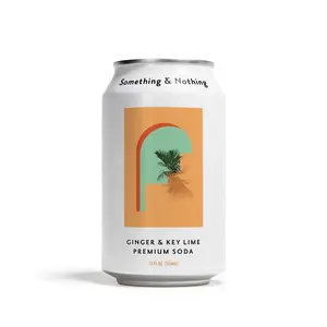 Something & Nothing Ginger & Key Lime Soda — Sparkling Ginger Drink, No Added Sugar, Natural Ginger Soda, Moscow Mule Mixer, Vegan, 12 x 12 fl oz