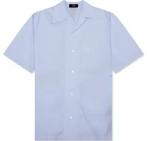 Amiri Starburst Poplin Camp Ashley Blue Shirt Size XXL (MSRP: $790)
