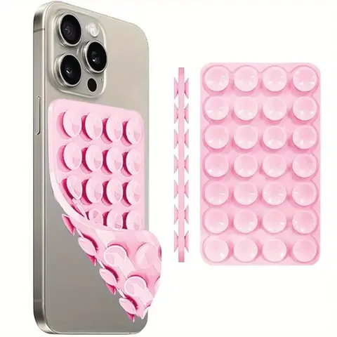 Double Sided Silicone Phone Sticky Grip, Suction Phone Case Mount, Hands-free Sticky Cell Phone Grip, Mobile Phone Holder for Selfies and Videos, Vacuum Suction Phone Holder, Phone Accessories
