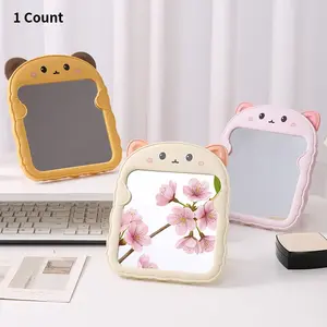 Cute Cat Ear Bear Ear Foldable Makeup Mirror, Hangable and Standalone, High Definition, Large Size, Protects Hands, Home Vanity Essential