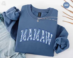 Toile De Jouy Mamaw Short Sleeve T-SHIRT / Sweatshirt , Grandma t-shirt , New Mamaw tee, Coquette Mamaw SHORT SLEEVE Tops Casual