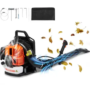 VEVOR Backpack Leaf Blower, 63CC 2-Cycle Gas Leaf Blower with 1.89L Fuel Tank, 1110CFM Air 220MPH Speed, Ideal for Lawn Care, Leaf Cleaning, and Snow Removal