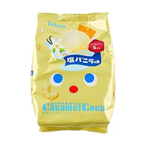 TOHATO Caramel Corn Snack - Salty Vanilla Flavor, 65g - Japanese Crispy Puffed Corn Puffs, Savory & Sweet Treat