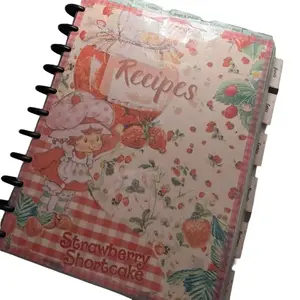 Strawberry Shortcake Recipes Notebook with Classic Design Culinary Content Strawberry Motif Gingham Pattern Dessert Food Blank Card Pages 21 Dividers for Easy Organization