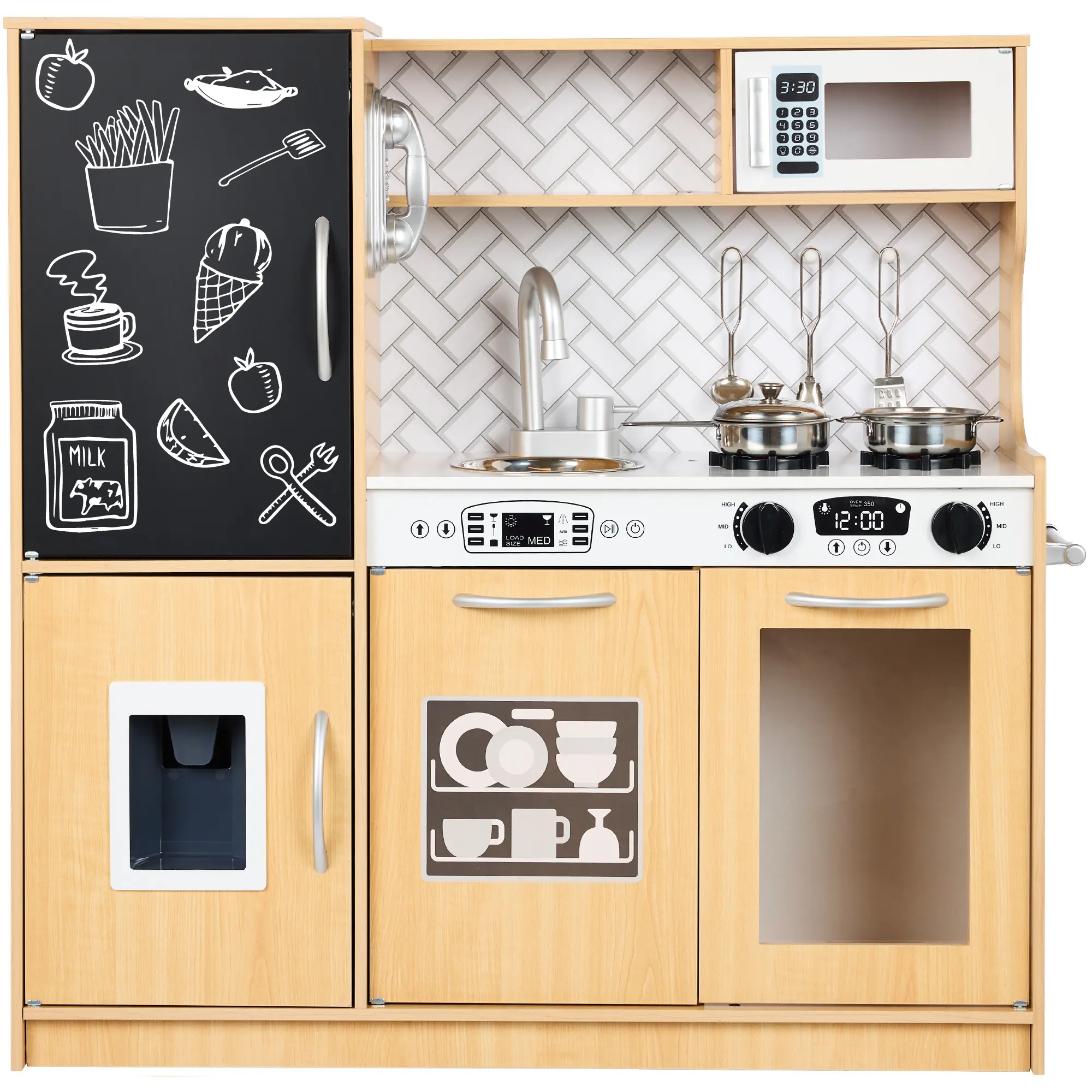 Best Choice Products Pretend Play Kitchen Wooden Toy Set for Kids w/ Telephone, Utensils, Oven, Microwave Best Choice Products Pretend Play Kitchen Wooden Toy Set for Kids w/ Telephone, Utensils, Oven, Microwave