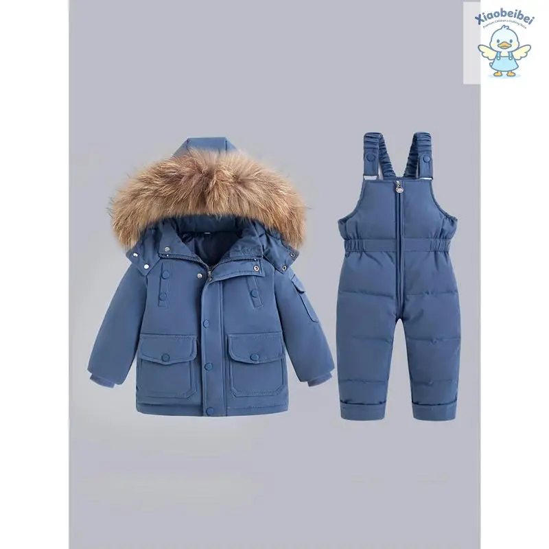 Cozy Kids' Winter Jacket & Bib Set - Warm, Thickened Outdoor Ski Suit Boys & Girls, Infant & Toddler Clothes
