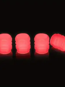 4pcs Luminous Valve Caps, Fluorescent Night Glowing Car Motorcycle Bicycle Bike Wheel Tyre Hub Luminous Valve Stem Caps Decors