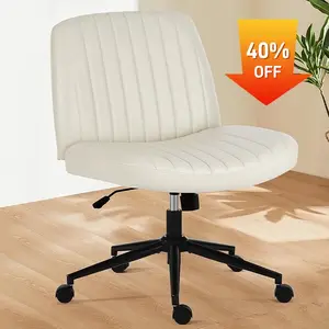 Adjustable Height Office Armless Make Up Chair Cross Legged Office Chair With Replaceable Wheels