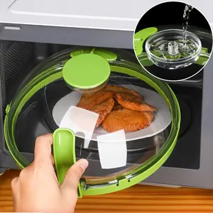 Microwave Food Cover Premium Transparent Splash Proof 11.4 Inch, Oil Reusable Keeps Warm and Retains Flavor, Dishwasher Safe Countertop Portable Adjustable Rechargeable Set Rotating Multi-Grid Grain Storage Bin Triangular Vegetable and Fruit Strainer