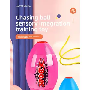 Pull-up ball fun shuttle hand-pulled ball toy parent-child interaction sensory integration training kindergarten double rally ball