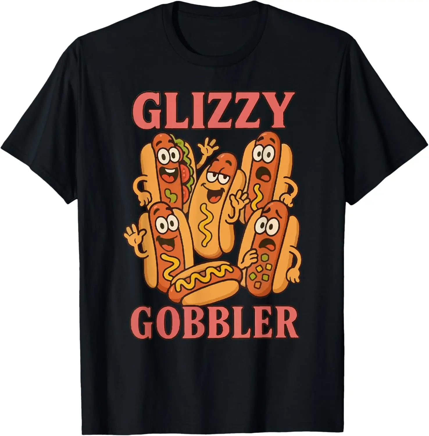 100% Cotton Unisex Glizzy Gobbler Funny Wiener Hot Dog Meme Funny Hot Dog T-Shirt