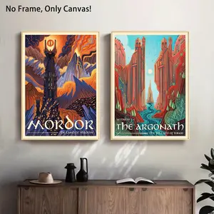 The Lord Of The Rings Themed Wall Art, 2 Counts/set Modern Canvas Hanging Painting without Frame, Unframed Art Print, Wall Decor for Home Living Room Bedroom, Art Wall Decoration