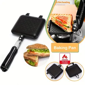 A Non-Stick Aluminum Alloy Sandwich Baking Pan, Double-Sided Sandwich Maker, Kitchen Supplies, Baking Tools, Cookware