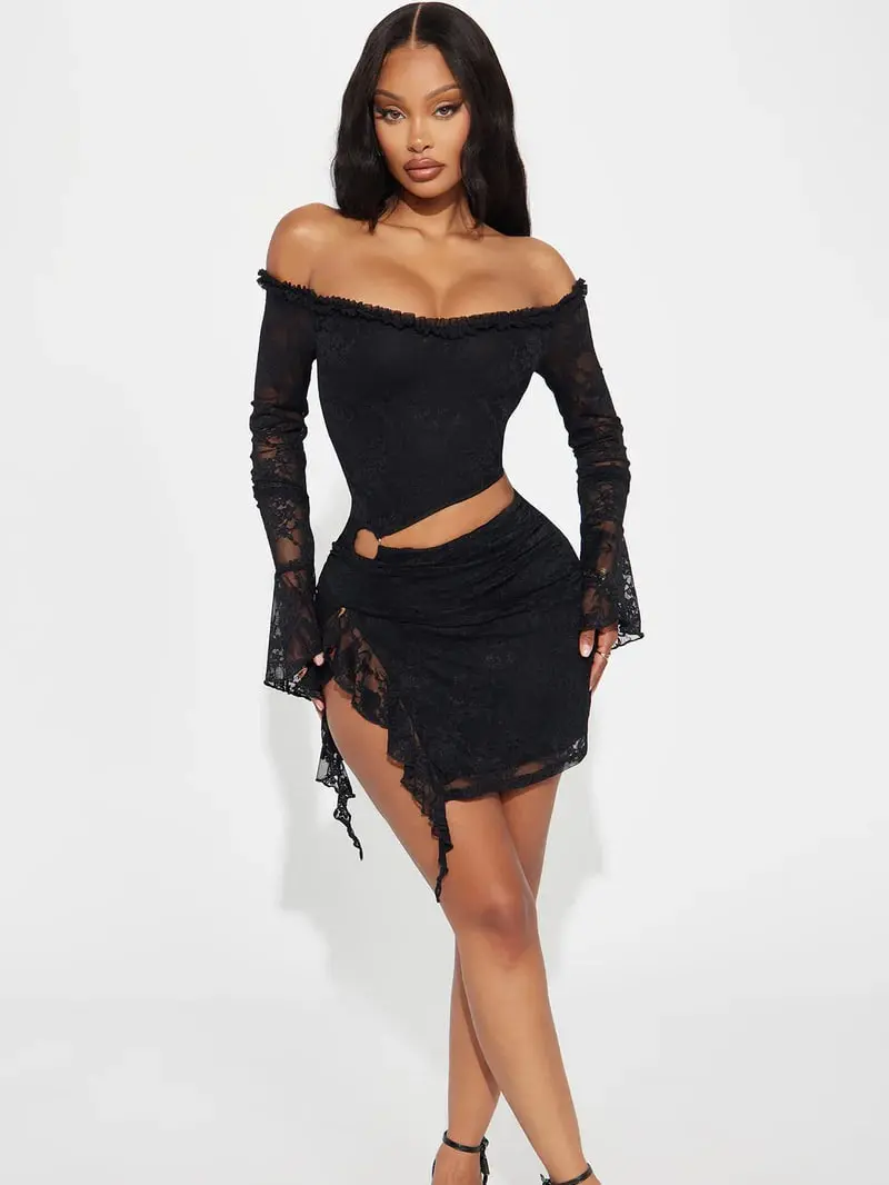 One Of One Lace Mini Dress - Black - TikTok Shop