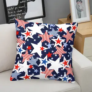 Patriotic American Stars & Stripes Throw Pillow, USA Flag Inspired Cushion, Red White Blue Decorative Accent Pillow (Includes Pillow Core), Star Stripe Print for Patriotic Fans, Dorm & Independence Day Decor